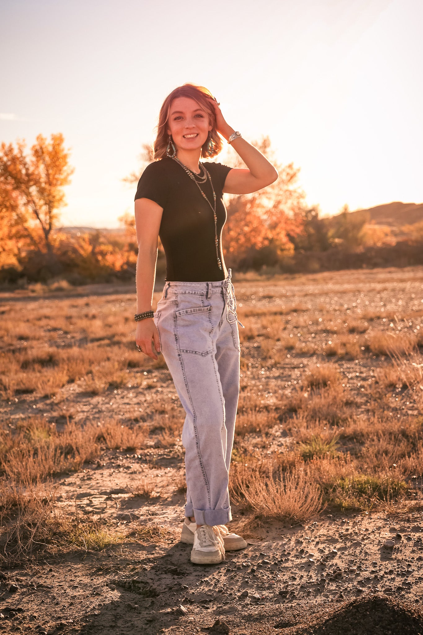 Drawstring Barrel Jeans