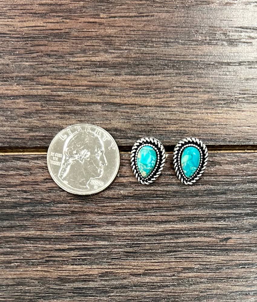 10mm Drop Gemstone Stud Earrings