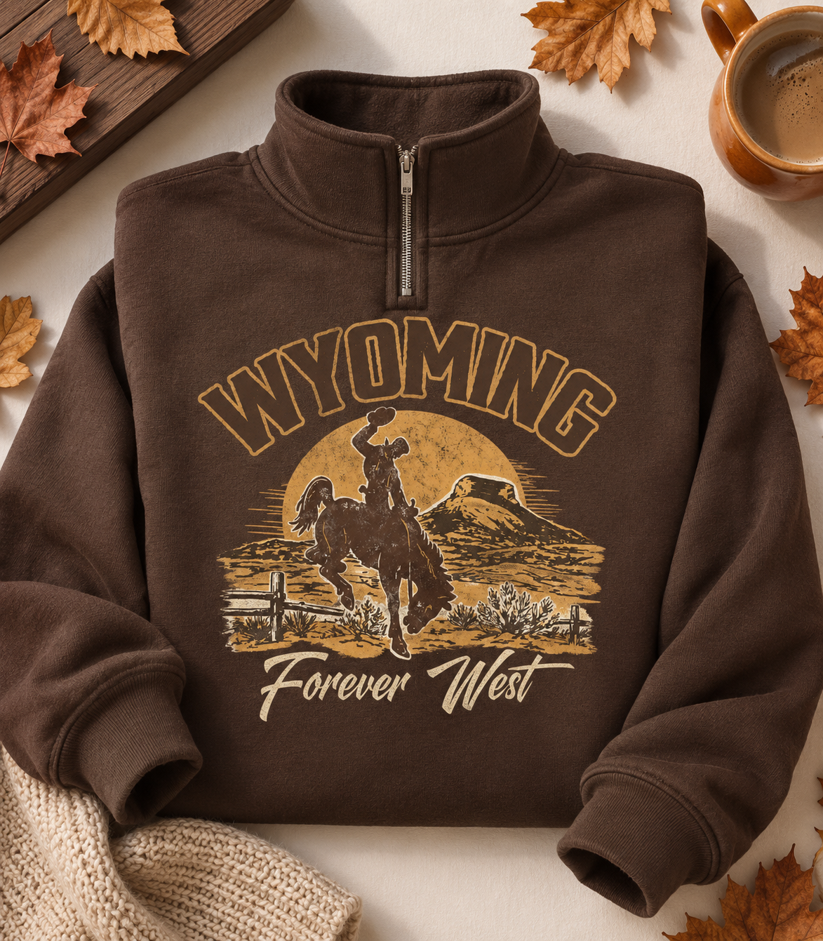 PREORDER BWD Wyoming Forever Wild Half Zip