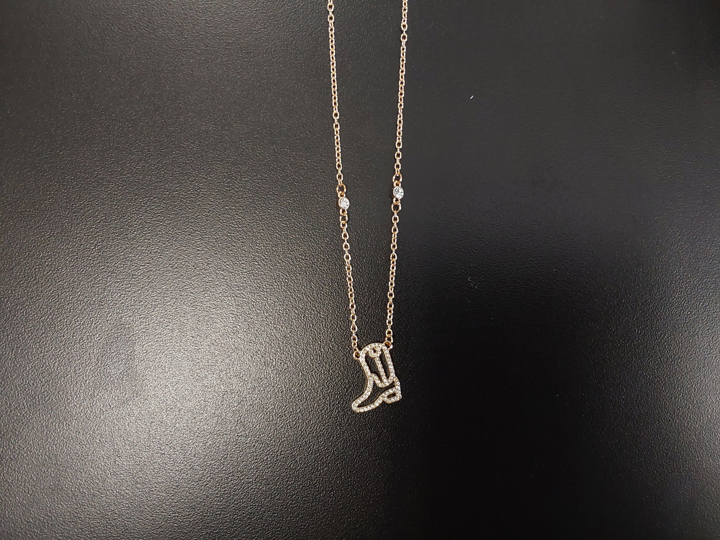 Gold Cowboy Boot Necklace
