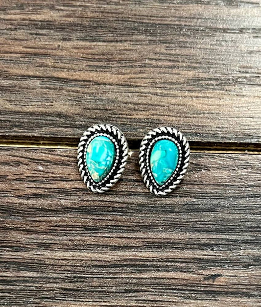 10mm Drop Gemstone Stud Earrings