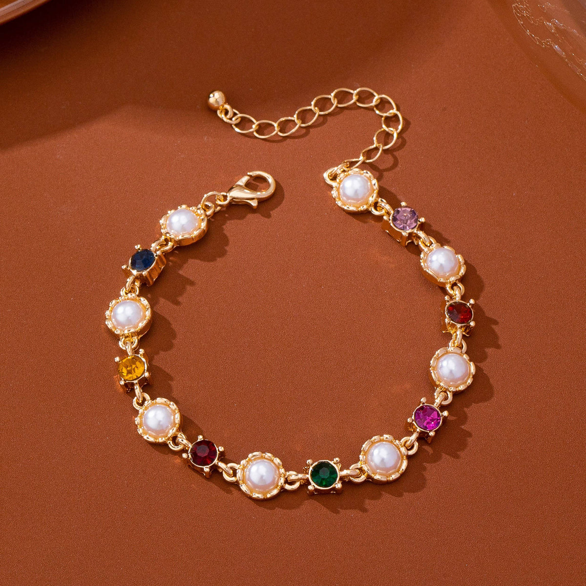 Multicolor Crystal & Pearl Tennis Bracelet | 80B1905