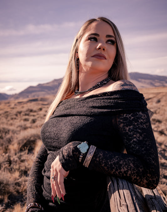 Off-Shoulder Lace Long Sleeve