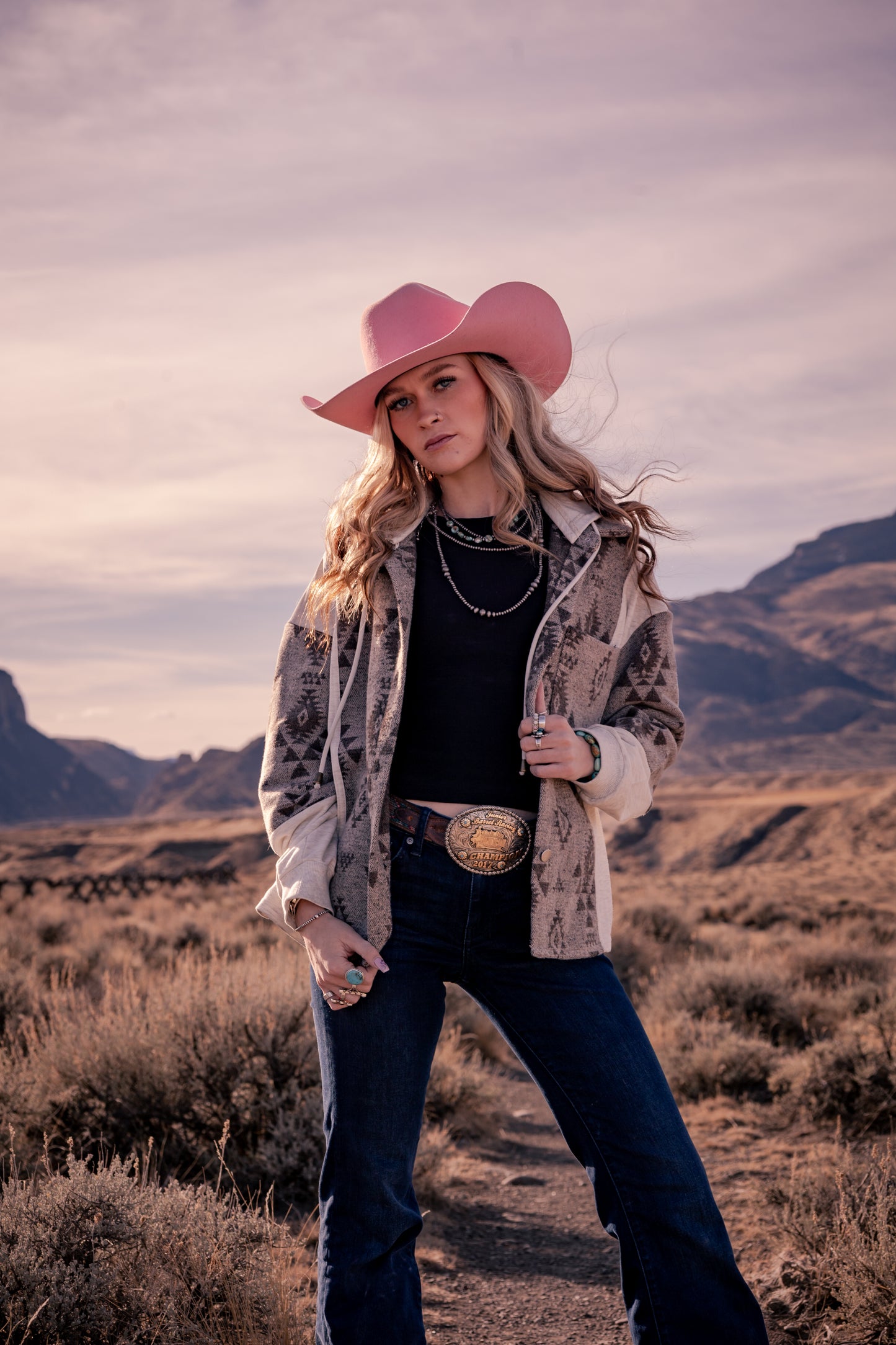 Abstract Patchwork Drawstring Jacket