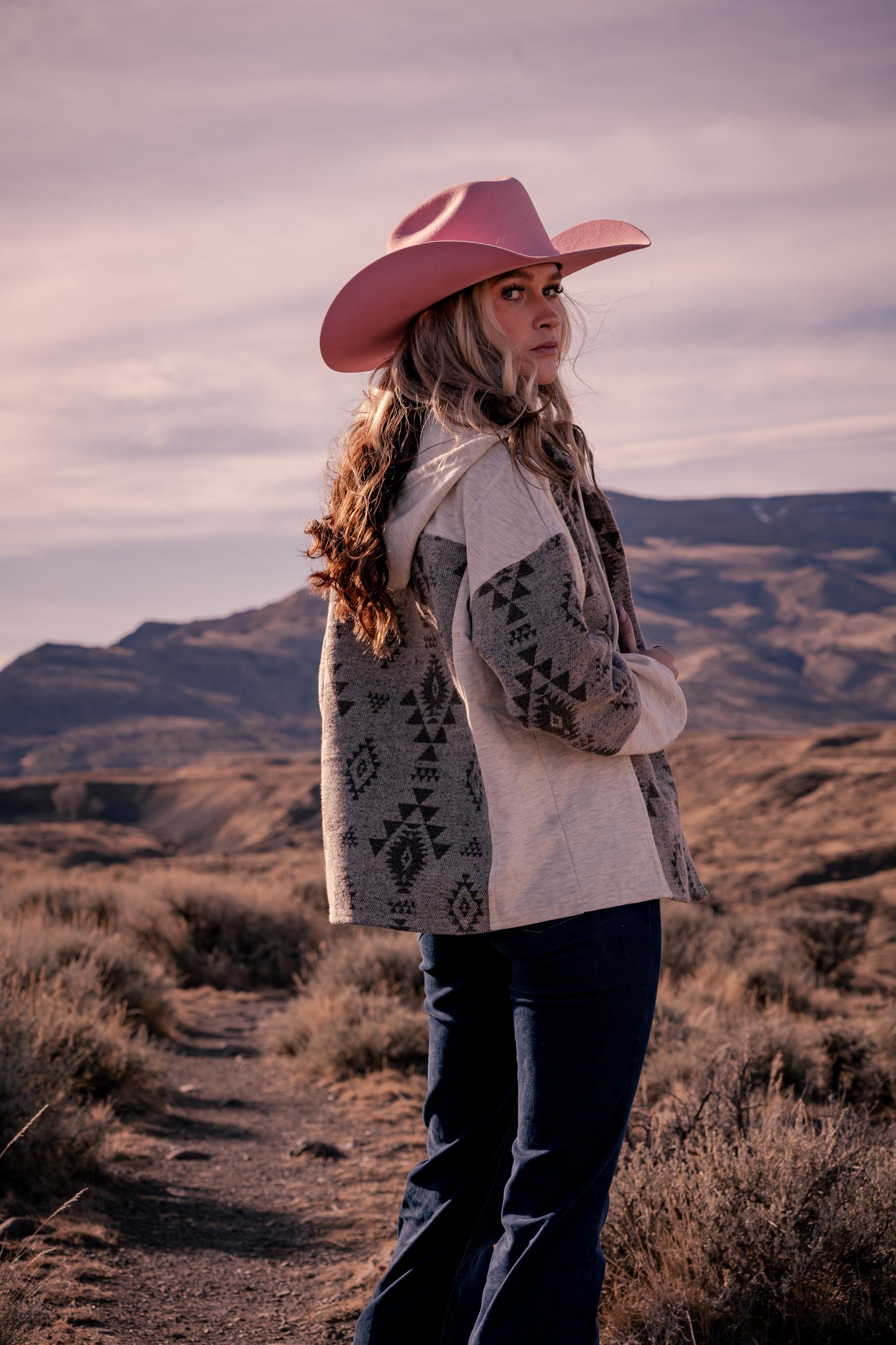 Abstract Patchwork Drawstring Jacket