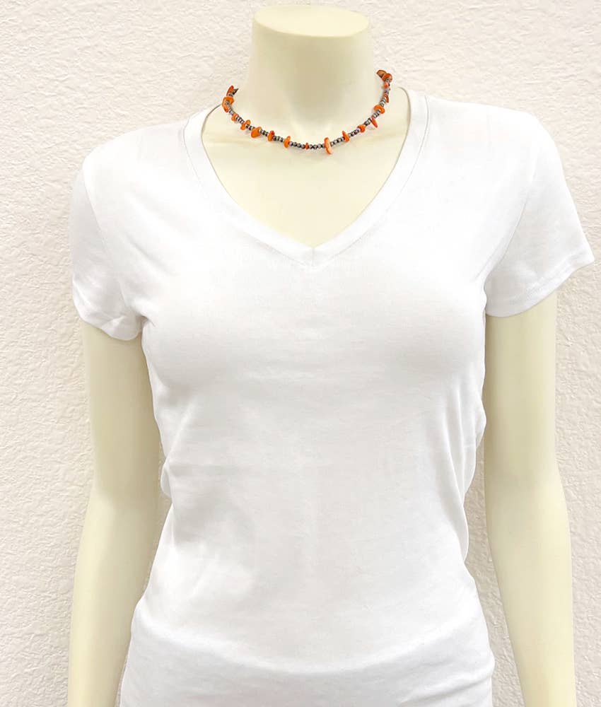 16" 4mm Western Bead, Oyster Necklace