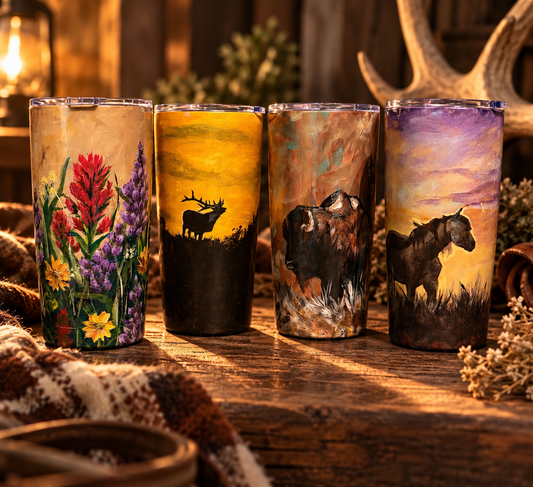 BW Hand Painted Tumblers