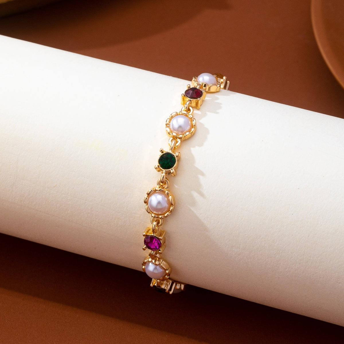 Multicolor Crystal & Pearl Tennis Bracelet | 80B1905