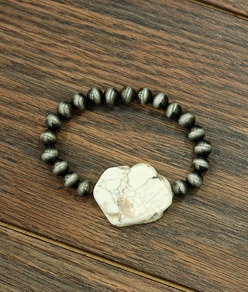 710877, Handmade Western Slab Stretch Bracelet