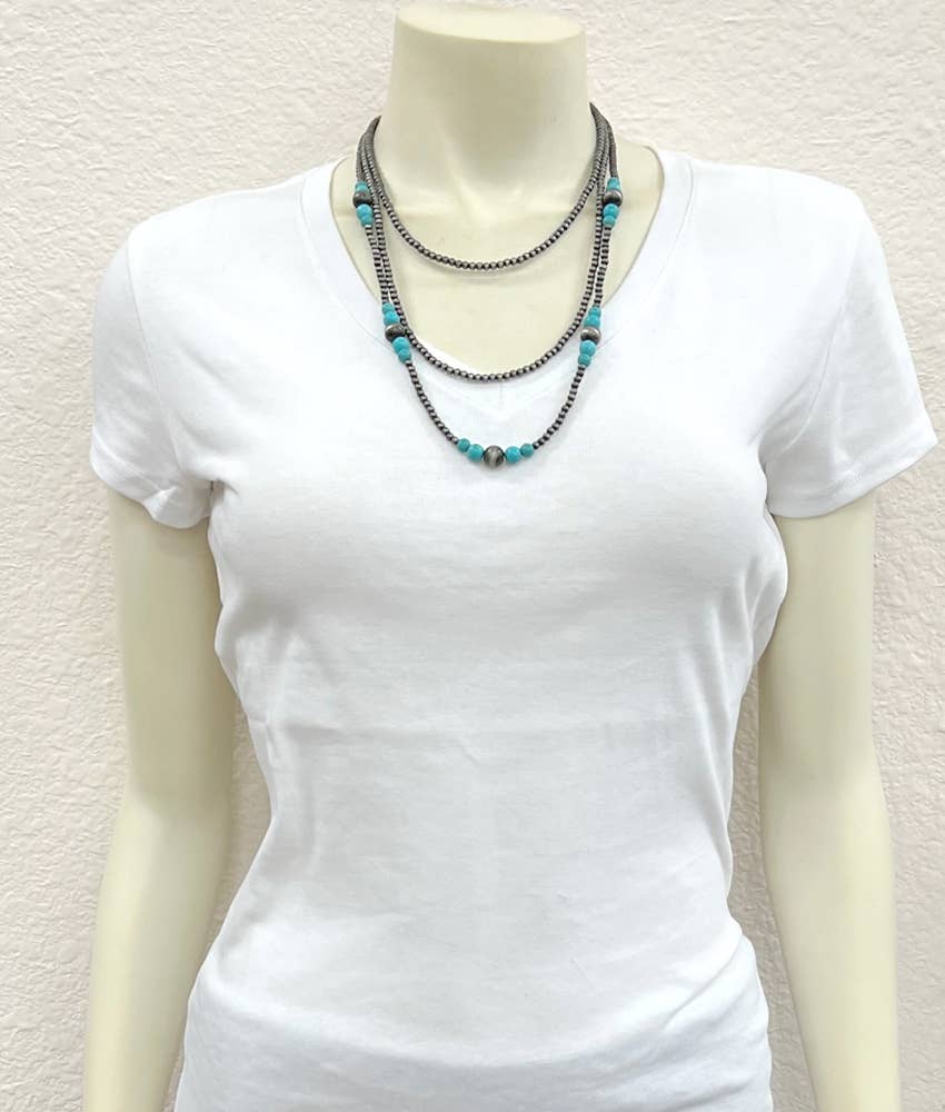 22" Handmade Navajo Turquoise Necklace
