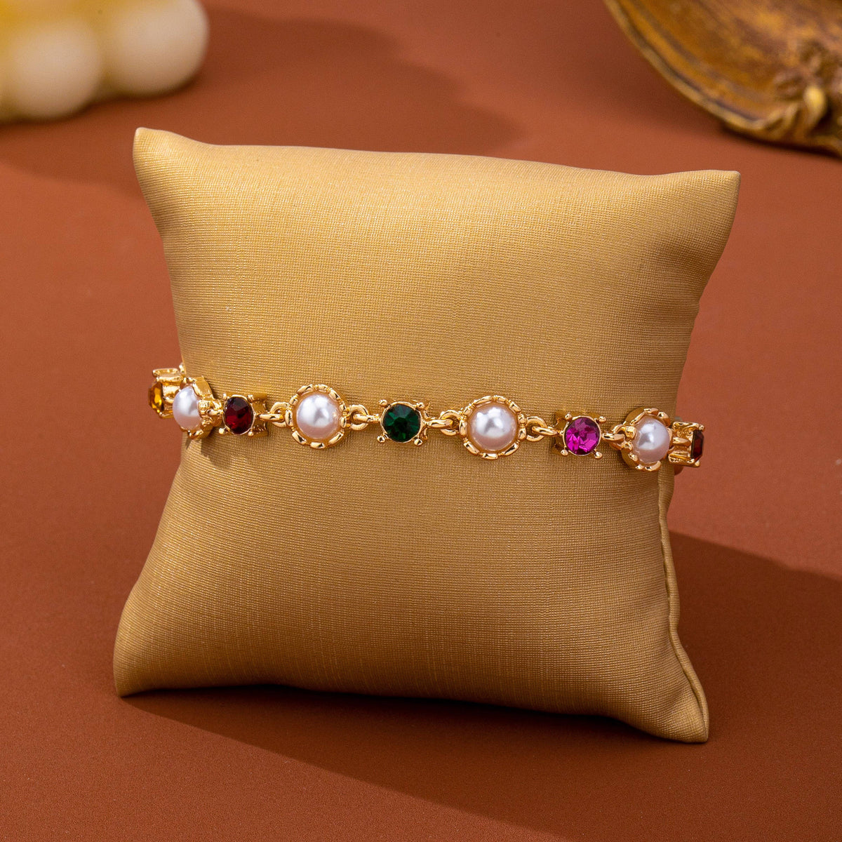 Multicolor Crystal & Pearl Tennis Bracelet | 80B1905