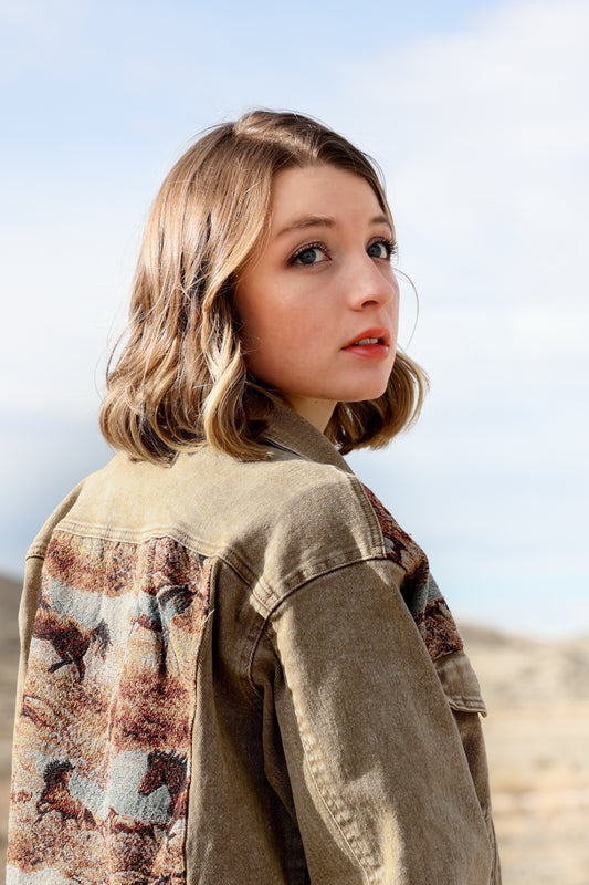 Olive Vintage Tapestry Jacket