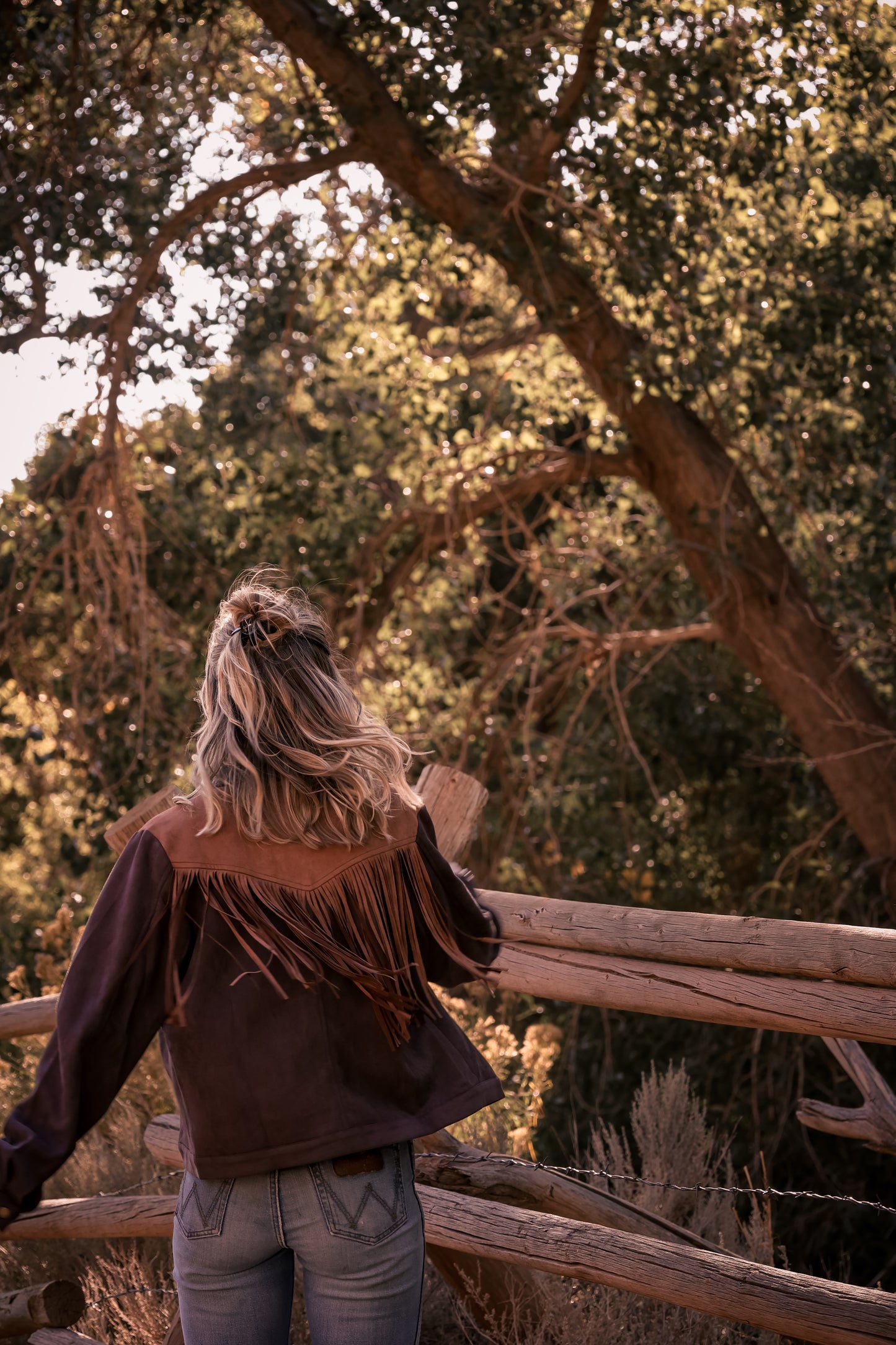 Vintage Western Block Suede Jacket