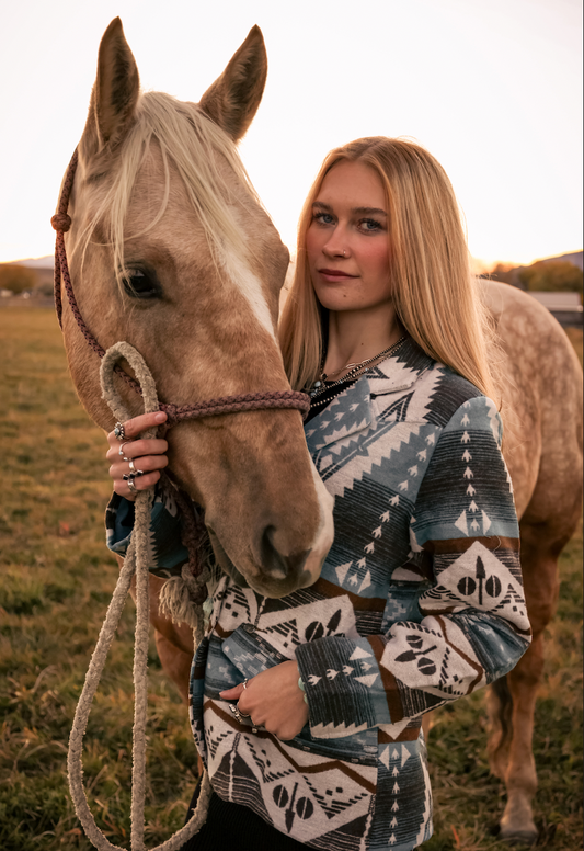 Turquoise Aztec Blazer