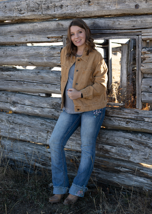 Mustard Denim Oversized Jacket