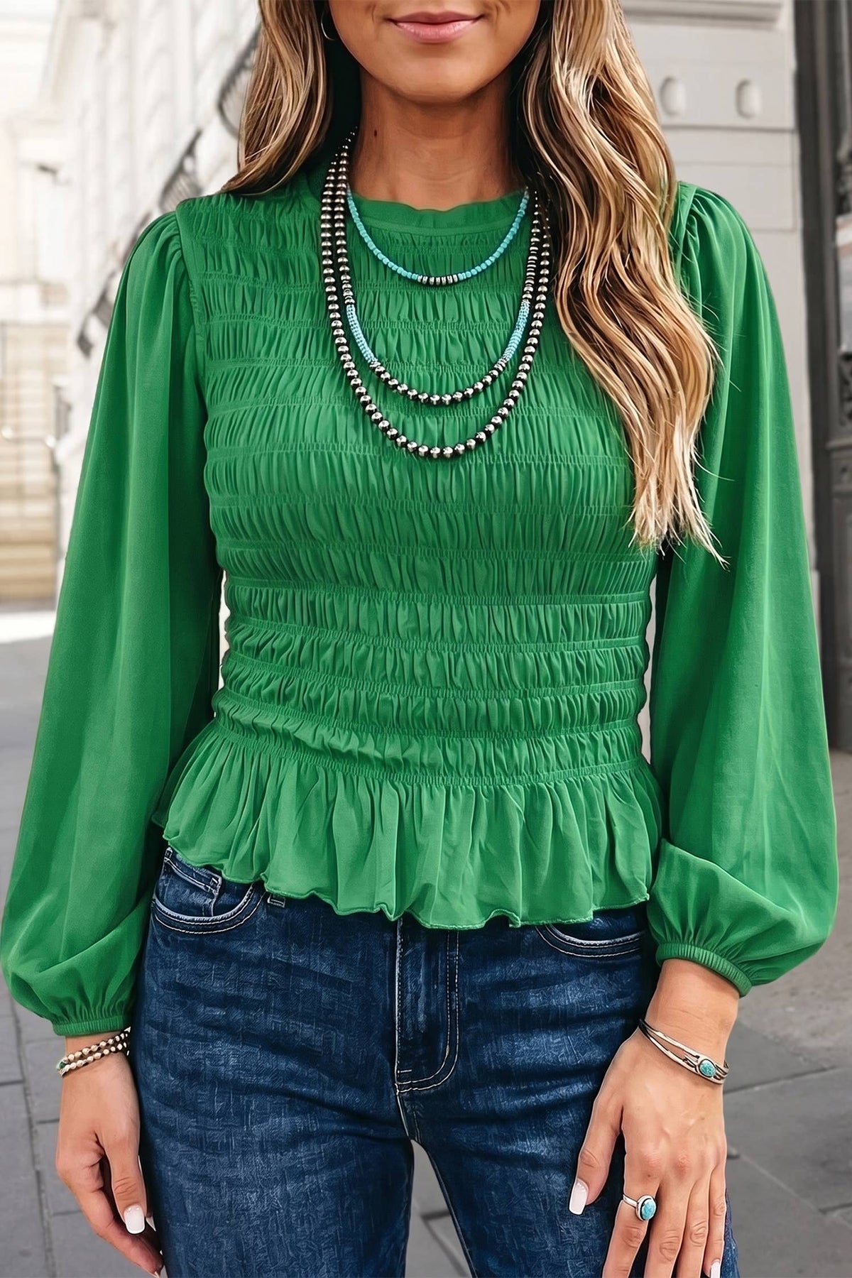 Festival Vibe Pleated Frilled Blouse | S-XL