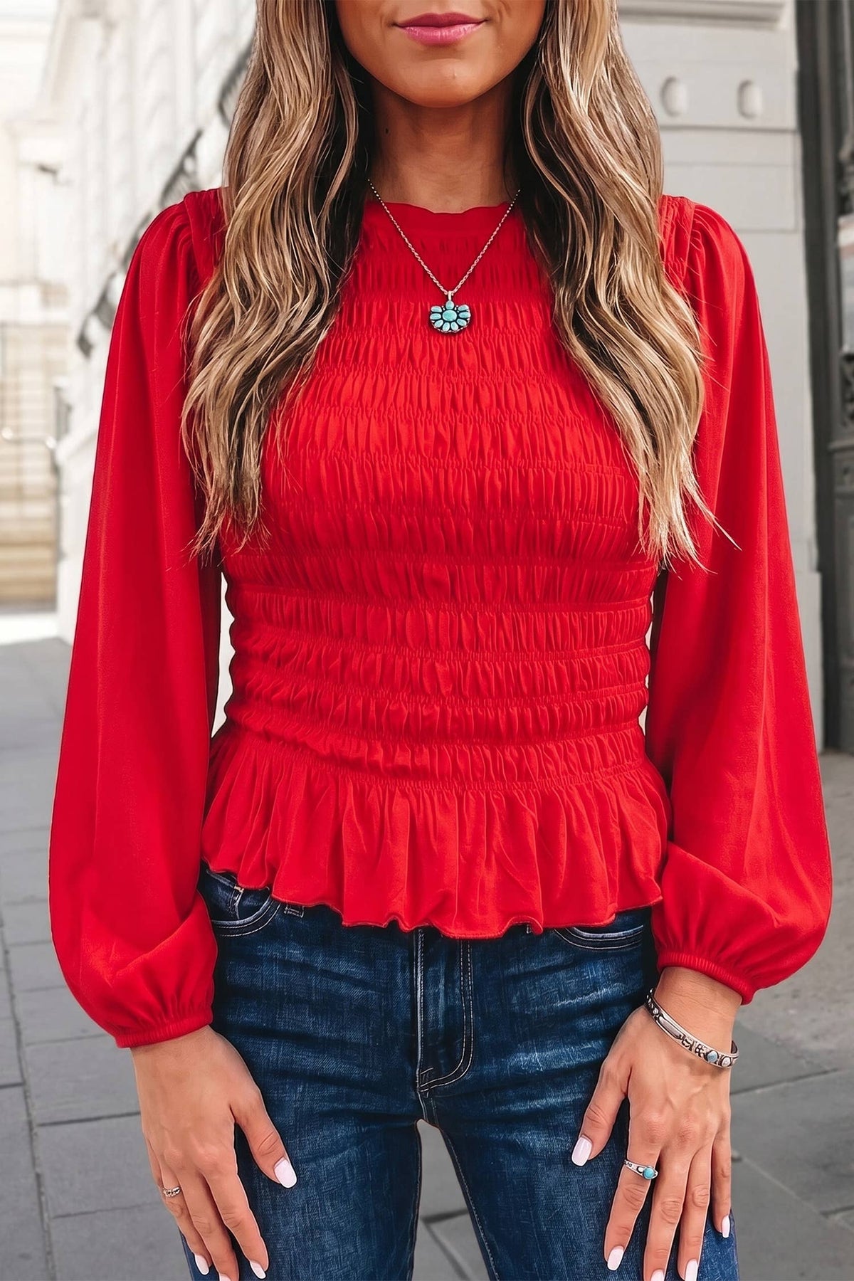 Festival Vibe Pleated Frilled Blouse | S-XL