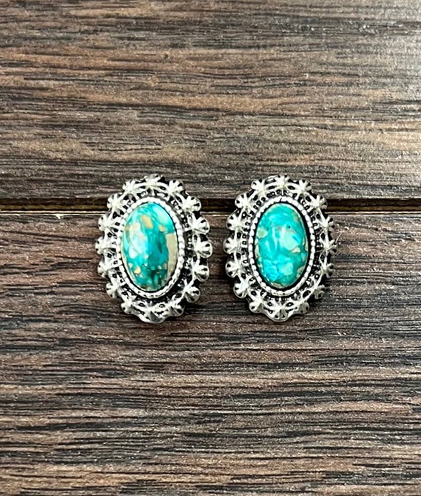 10mm Oval Gemstone Stud Earrings