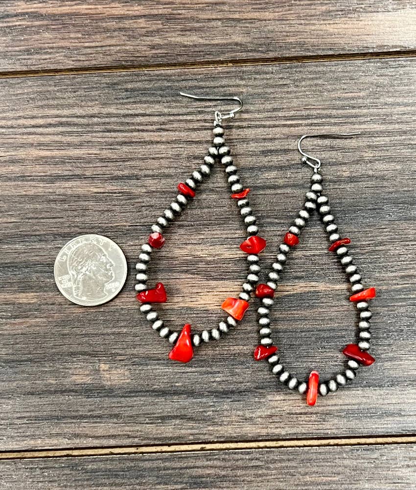 2.7" Western Coral Earrings
