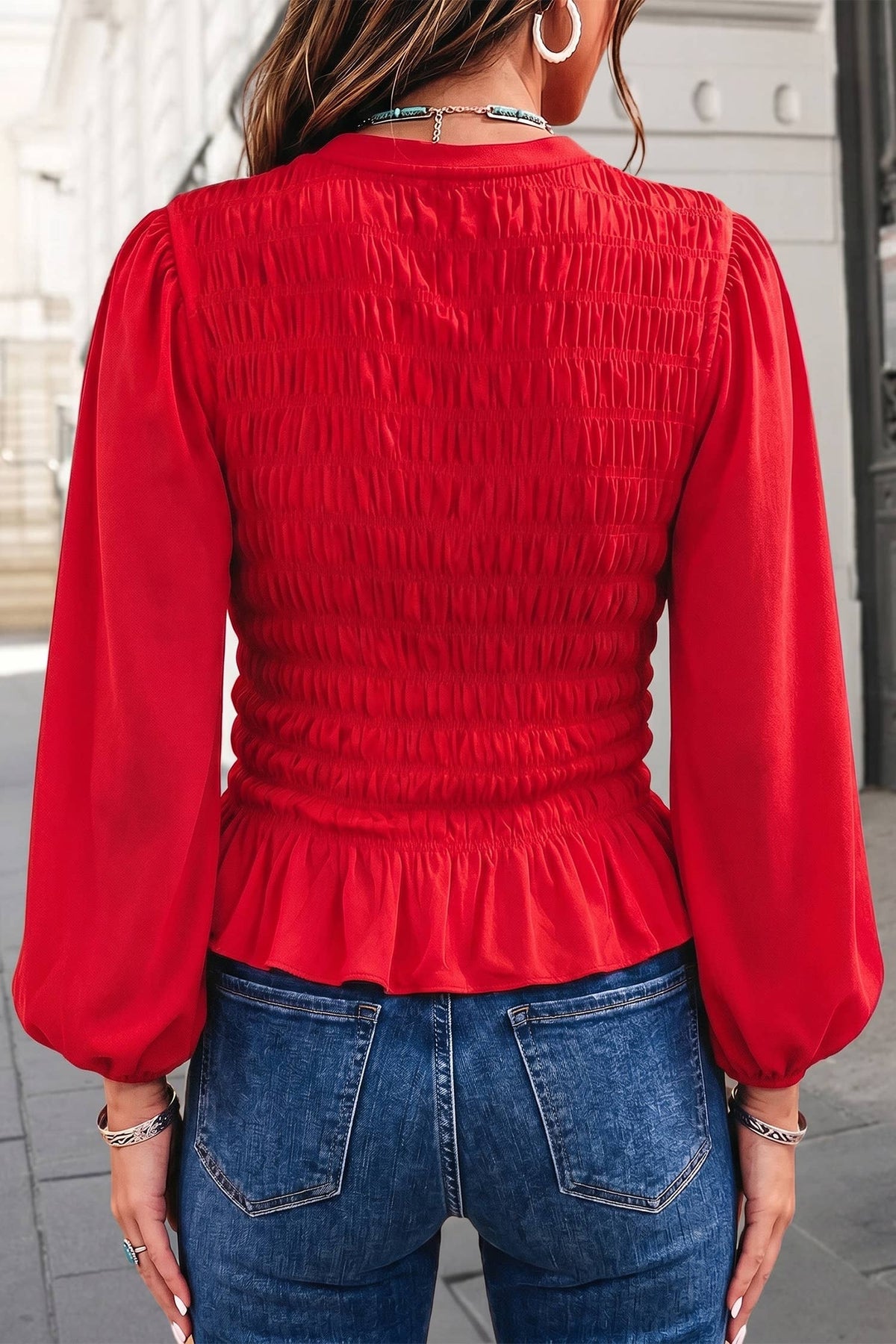 Festival Vibe Pleated Frilled Blouse | S-XL