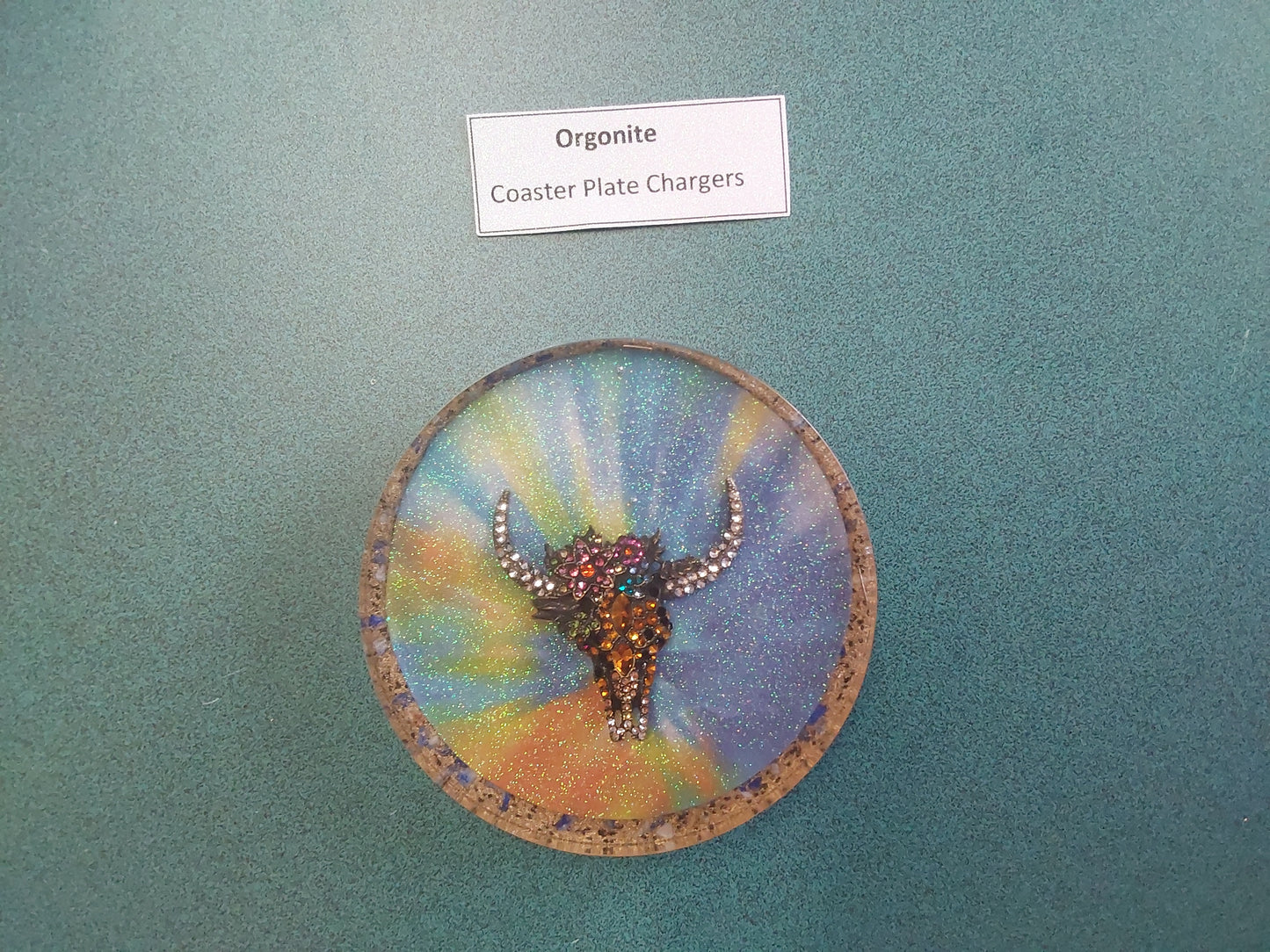 Sparkly Skull Orgonite Coaster