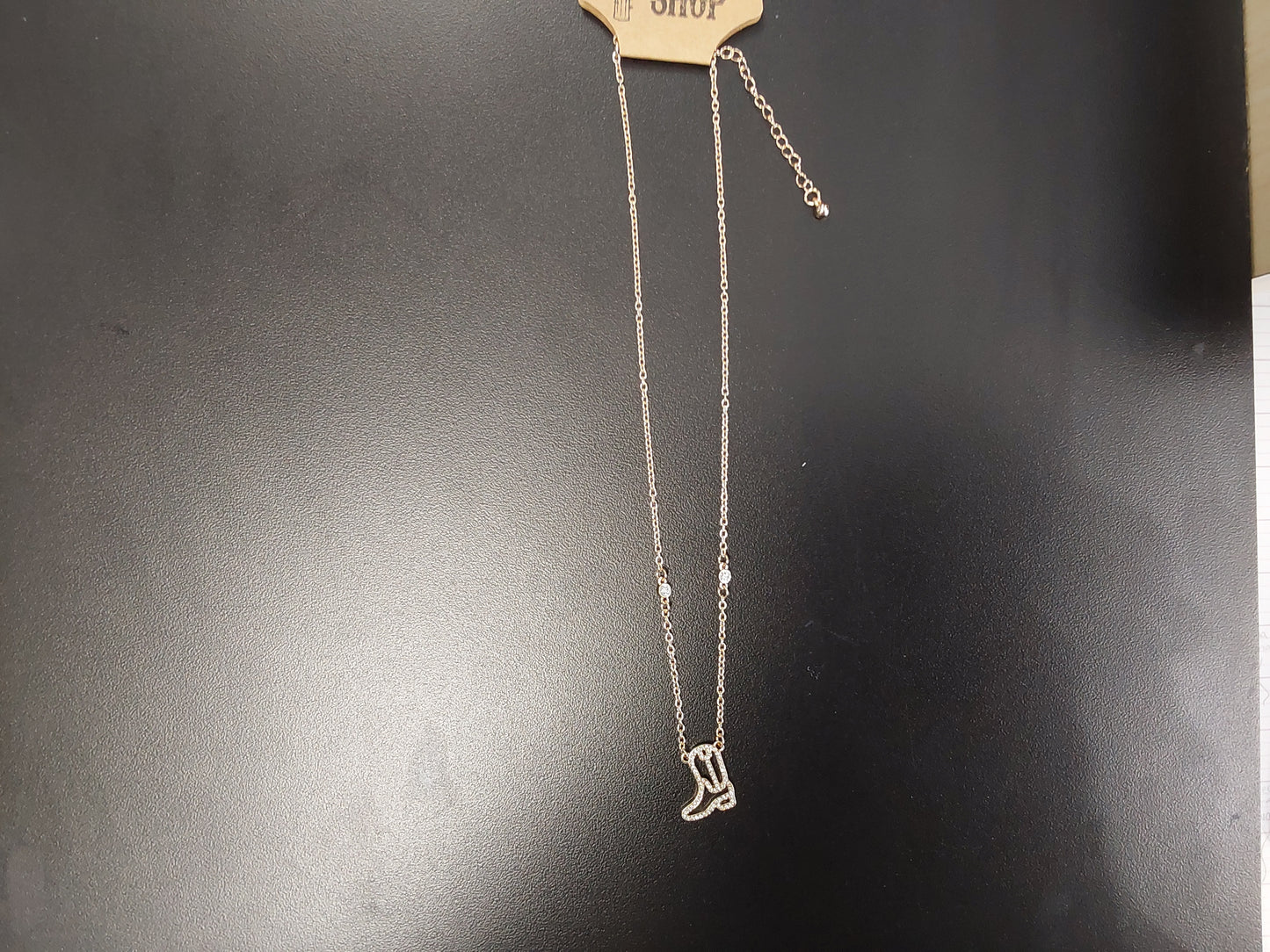 Gold Cowboy Boot Necklace